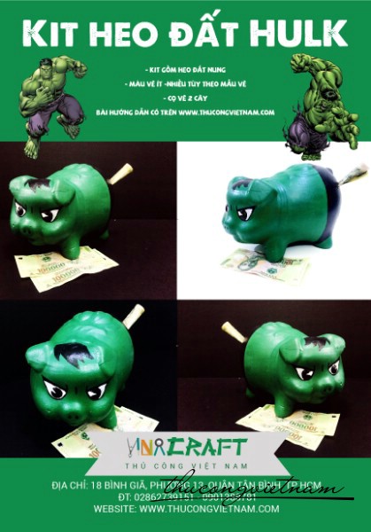 Kit heo đất Hulk